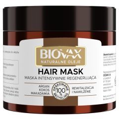 Biovax Argan, Kokos, Makadamia, maska intensywnie regenerująca, 250 ml