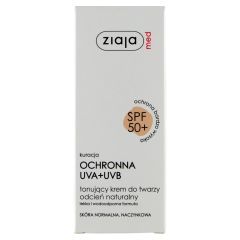 Ziaja Med, tonujący krem do twarzy, SPF 50+, odcień naturalny, sk&oacute;ra normalna/naczynkowa, 50 ml