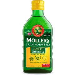 Mollers Gold Tran Norweski, płyn o smaku cytrynowym, 250 ml