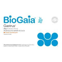BioGaia Gastrus, tabletki do żucia o smaku mandarynkowym, 30 szt.