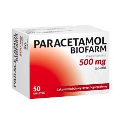 Paracetamol  Biofarm, 500 mg, tabl., 50 szt
