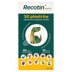 Recotin, plastry pielęgnujące i łagodzące po ukąszeniach owadów, 30 szt.