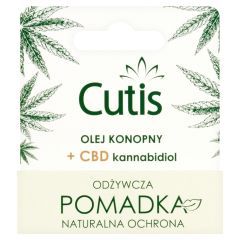 CUTIS POMADKA KONOPNA + CBD kannabidiol do odżywienia i  ochrony ust oraz aktywnej regeneracji pęknięć i zajadów