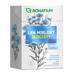 Bonatium Len Mielony Złocisty, zioła do zaparzania, 250 g