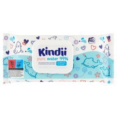 Kindii Pure Water 99%, nawilżane chusteczki, 60 szt.
