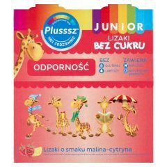 Plusssz Junior Odpornosc,lizaki, b/cukru, malin-cytr.,50szt