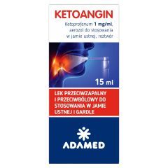 Ketoangin, 1 mg/ml, aerozol do stosowania w jamie ustnej, roztw&oacute;r, 15 ml