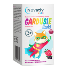 Novativ kids Gardusie, lizaki o smaku malinowo-porzeczkowym, 8 sztuk