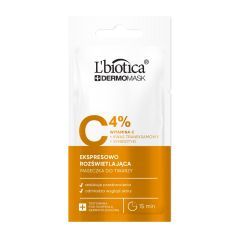 L'biotica Dermomask, ekspresowo rozświetlająca maska z witaminą C, 8ml