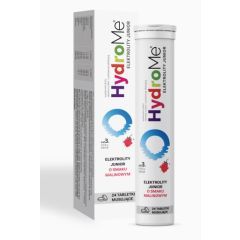 HydroMe Elektrolity Junior o smaku malinowym, 24 tabletki musujące   