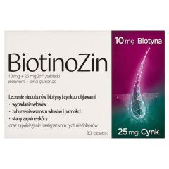 BiotinoZin, 10mg + 25mg Zn2+, tabletki, 30 szt.
