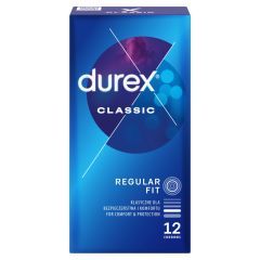 Durex Classic, prezerwatywy ze środkiem nawilżającym, 12 szt.