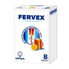 Fervex, 500 mg + 200 mg + 25 mg, granulat do sporządzania roztworu doustnego, 8 saszetek