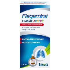 Flegamina Junior o smaku truskawkowym, (2 mg / 5 ml), syrop, 120 ml