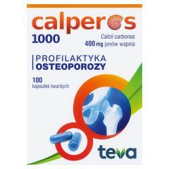Calperos 1000, 400 mg jonów wapnia, kapsułki twarde, 100 szt.