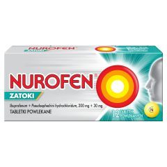 Nurofen Zatoki, 200 mg + 30 mg, tabletki powlekane,12 szt.