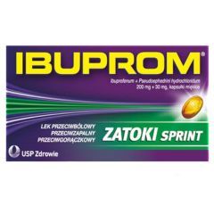 Ibuprom Zatoki Sprint, 200 mg + 30 mg, kaps.miękkie, 20 szt