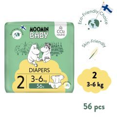Moomin Baby 2 Newborn 3&ndash;6 kg, eko pieluszki, 56 szt.