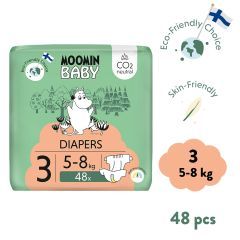 Moomin Baby 3 Midi 5–8 kg, eko pieluszki, 48 szt.