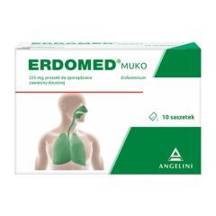 Erdomed Muko, 225 mg, proszek do sporządzania zawiesiny doustnej, 10 saszetek