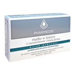 Pharmedis Kropla Zdrowia, mydło w kostce z nanosrebrem i białą glinką, 100 g