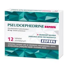 PSEUDOEPHEDRINE ESPEFA, 60 mg, tabletki powlekane, 12 sztuk