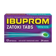 Ibuprom Zatoki Tabs, 200 mg+6,1 mg, tabletki drażowane, 24 szt.