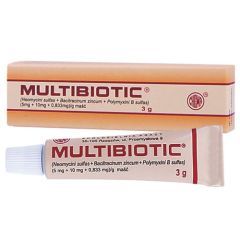 MULTIBIOTIC, (5 mg + 10 mg + 0,833 mg)/g, maść, 3 g produktu