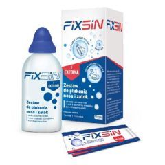 Fixsin+Ektoina, zestaw do płukania nosa i zatok, podst,1 but. (240ml)+15sasz.