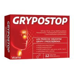 Grypostop, 325 mg + 30 mg + 15 mg, tabletki powlekane, 12 sztuk