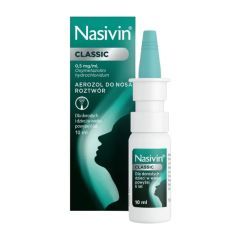 Nasivin Classic (soft 0.05%), (0,5 mg/ml), aerozol do nosa, 10 ml