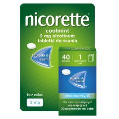 Nicorette Coolmint, 2 mg, tabl.do ssania, 40 szt