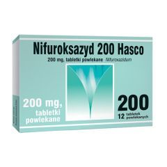 Nifuroksazyd Hasco, 200 mg, tabletki powlekane, 12 szt. 