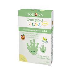 Norsan, Omega-3 Alga Jelly olej z alg morskich, żelki, 45 szt