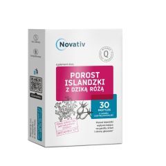 Novativ Porost Islandzki z dziką r&oacute;żą, pastylki do ssania, 30 sztuk