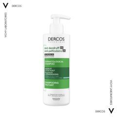 Vichy Dercos, szampon przeciwłupieżowy, włosy tłuste, 390 ml