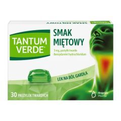 Tantum Verde sm.miętowy, 3 mg, pastyl.twarde, 30 szt,blist.