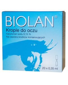 Biolan 0,15%, krople do oczu, 0,35 ml, 20 minimsów