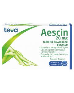 Aescin, 20 mg, tabletki powlekane, 90 szt.
