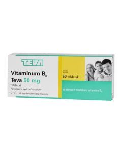 Vitaminum B6, 50 mg, tabletki, 50 szt.