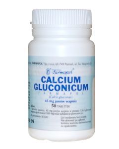 Calcium gluconicum Farmapol, 45 mg Ca 2+, tabletki, 50 szt.