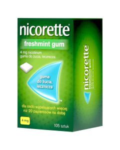 Nicorette Freshmint Gum, 4 mg, guma do żucia, 105 szt.