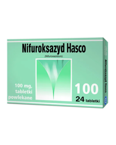 Nifuroksazyd Hasco, 100 mg, tabletki powlekane, 24 szt.