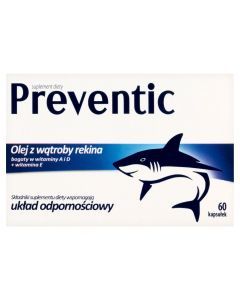 Preventic Extra 500, olej z wątroby rekina, kapsułki, 60 szt.