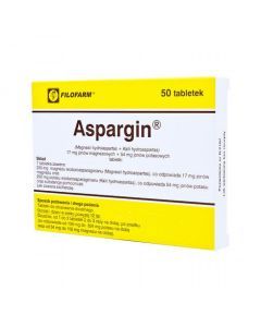 Aspargin, 250 mg 250 mg, tabletki, 50 szt. (Filofarm)