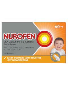 Nurofen dla dzieci, 60 mg, czopki, 10 szt.