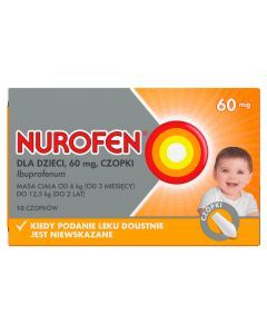 Nurofen dla dzieci, 60 mg, czopki, 10 szt.
