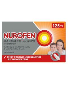 Nurofen dla dzieci, 125 mg, czopki, 10 szt.