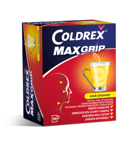 Coldrex MaxGrip, proszek do sporządzania roztworu doustnego w saszetkach, smak cytrynowy, 10 szt.