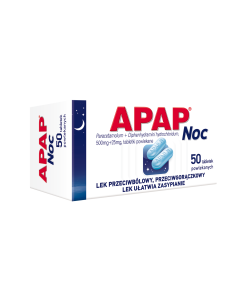 Apap Noc, 500 mg + 25 mg, tabletki powlekane, 50 szt. (butelka)